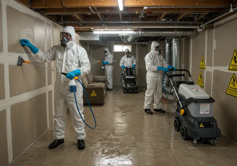 Basement Moisture Removal and Structural Drying process in Columbia, MO